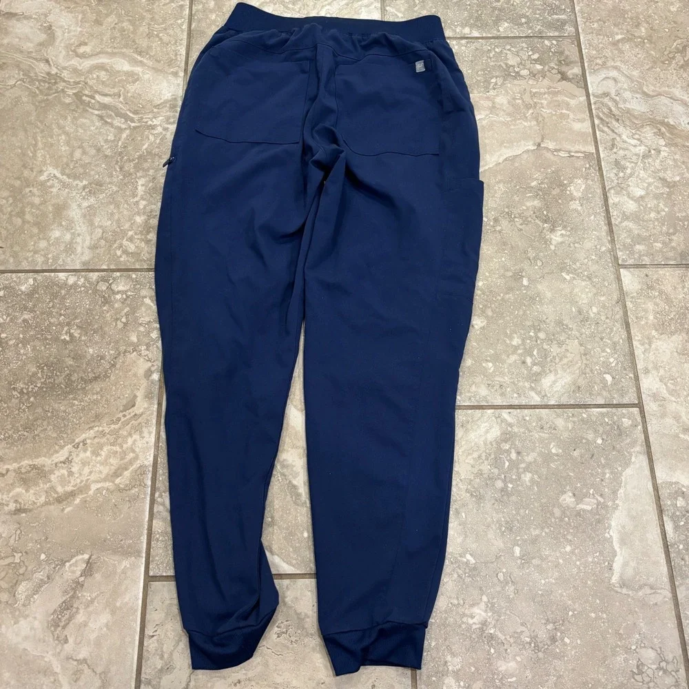 Fabletics Women Navy Blue Scrub Set V-Neck Top and Jogger Pants Size Small